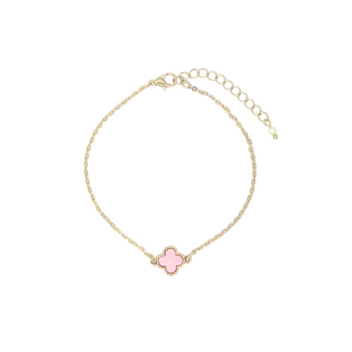 Bracelet Simple Clover Gold Pink