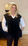 Black SOFT TOUCH SIDE SPLIT KNIT VEST