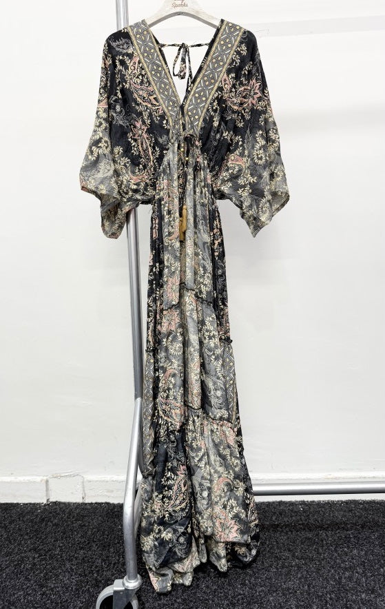 Black Silky Maxi Dress