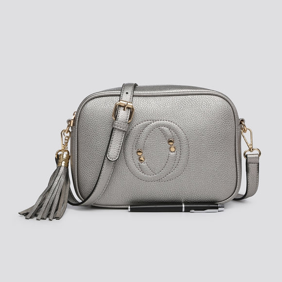 Bag Pewter CROSS BODY BAG DETACHABLE STRAP