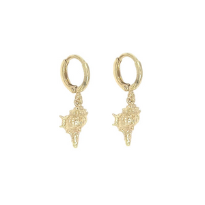 Earring Gold Delicate Conch Brass Drop Earrings