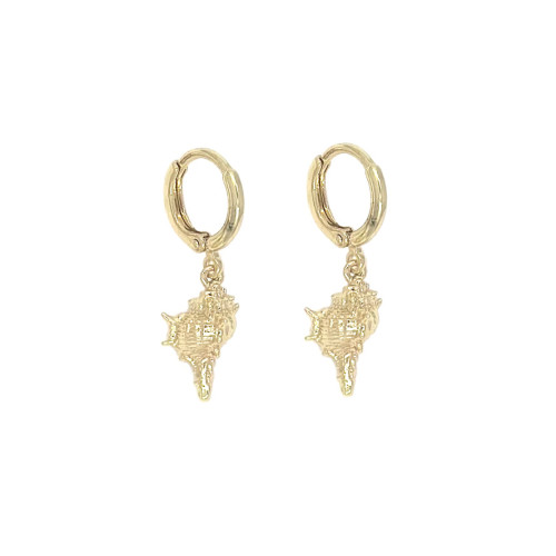 Earring Gold Delicate Conch Brass Drop Earrings