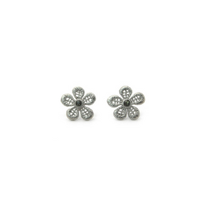 Earring Silver Floral Filigree Stud Earrings