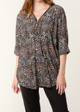 ANIMAL PRINT ZIP FRONT TOP