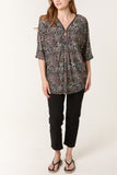 ANIMAL PRINT ZIP FRONT TOP