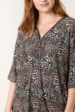 ANIMAL PRINT ZIP FRONT TOP