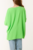 Apple Green NECKLACE BATWING SHORT SLEEVE TOP