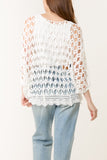 Cream DIAMOND SHAPED CROCHET COTTON TOP