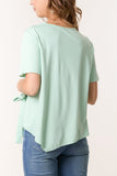 Mint ROUND NECK FRONT TIE TOP