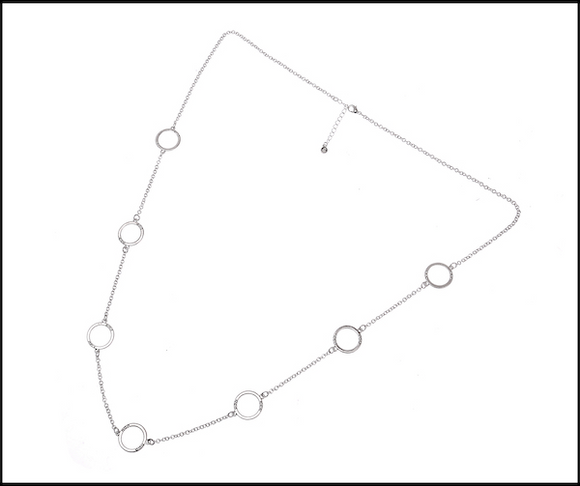 Necklace Crystal Inlaid Hoops Necklace Lobster