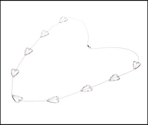 Necklace Adjustable Hearts Necklace Silver