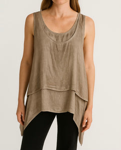 Taupe Cold Washed 2 Piece Top