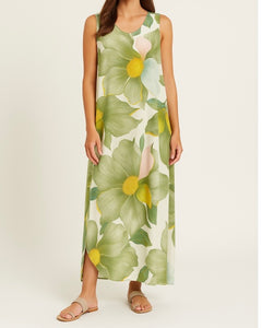 Khaki Floral Print Dress