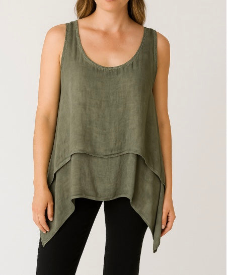 Khaki Cold Washed 2 Piece Top