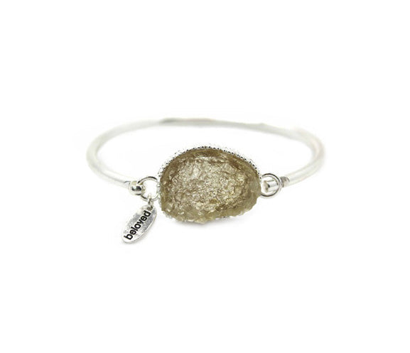 Bracelet Silver Gold Irregular Simulated Druzy Bangle