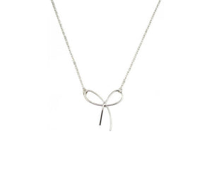 Necklace Silver Small Brass Ribbon Pendant