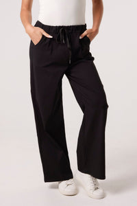 Black MAGIC DRAWSTRING WIDE LEG TROUSERS