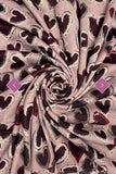 Scarf Scattered Love Heart Print Foiled Frayed Scarf