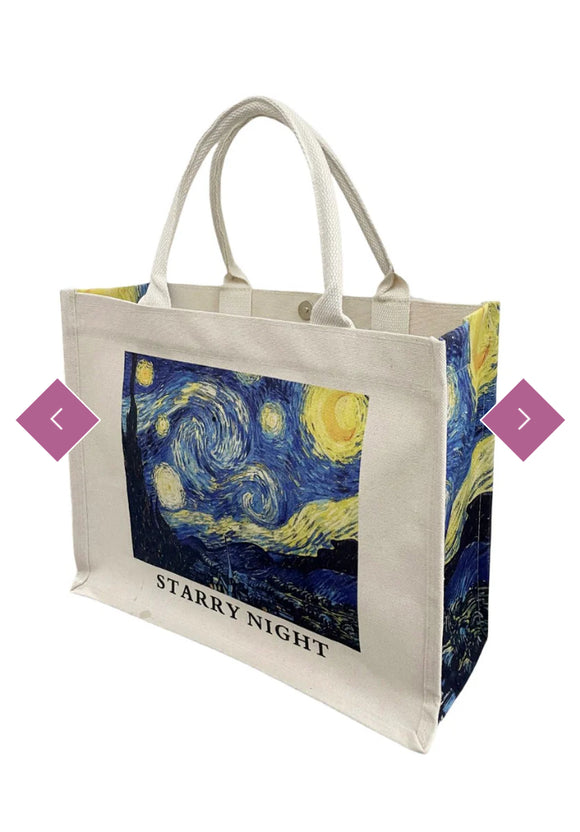 Bag Van Gogh Starry Night Structured Cotton Tote Bag