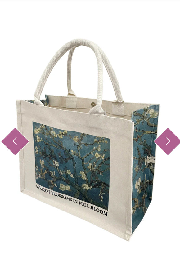 Bag Van Gogh Almond Blossom Structured Cotton Tote Bag