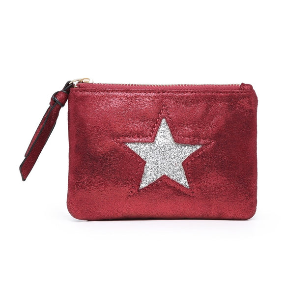 Purse Wine Metallic Star Purse