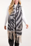 Chunky Scarf ZEBRA PRINT TASSEL