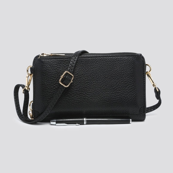 Bag Black Small PU Phone with Zip