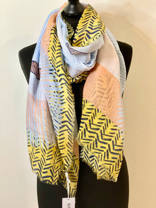 Scarf Tribal Line Drawing Pink