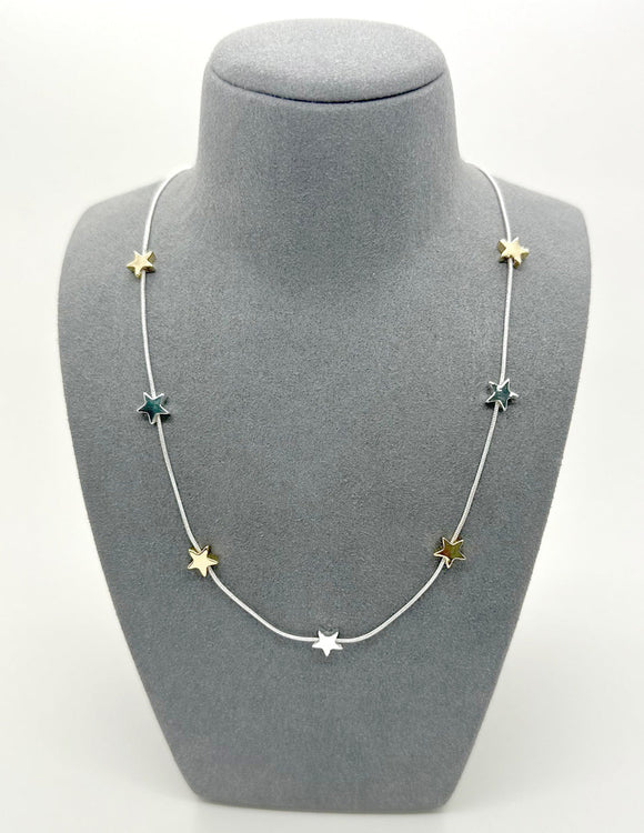 Necklace Short Snake Chain Necklace with Stars