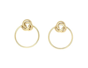 Earring Chunky Knot Detail Round Brass Drop Earrings Gold