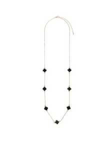 Necklace Seven Clovers Necklace in Gold Black