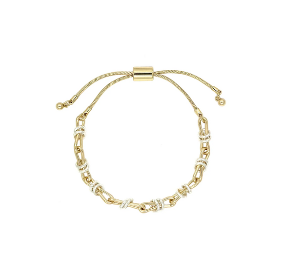 Bracelet Unique Chunky Steel Chain Slider Bracelet Gold Silver