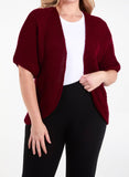 Wine KNITTED KIMONO JACKET