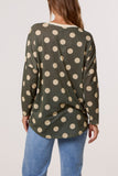 Khaki POLKA DOT LUREX FINE KNIT JUMPER