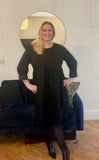 Black Long Sleeve Smock Dress