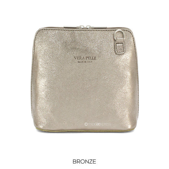 Bag Bronze Leather Crossbody Metallic
