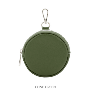 Purse Olive Green Round Leather Purse