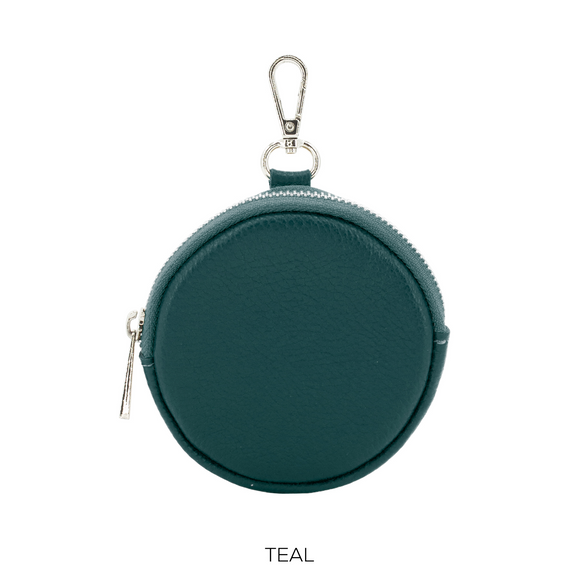 Purse Teal Round Leather Purse