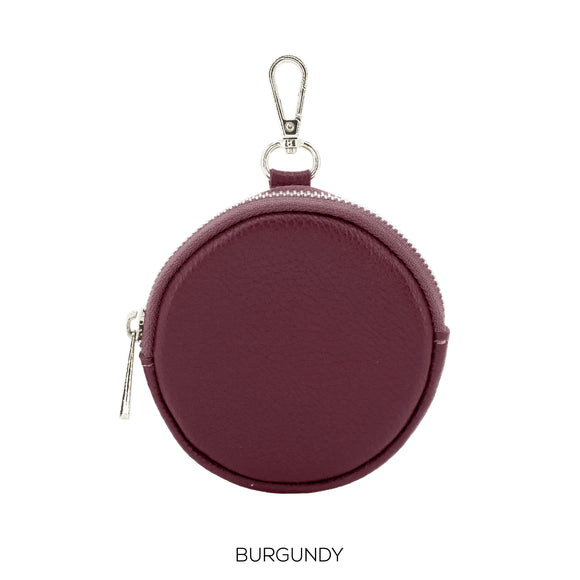 Purse Burgundy Leather Round Purse
