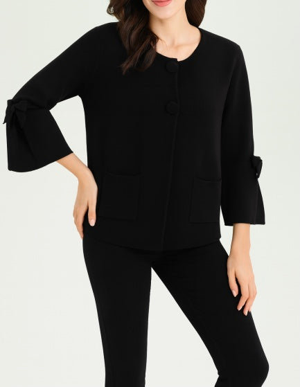 Black Premium 2 Button Cardy