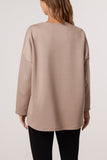 Beige Necklace Soft Touch Plain Sweatshirt