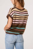 Pink Colourful Cardigan with Stripes