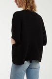 Black KNITTED KIMONO JACKET