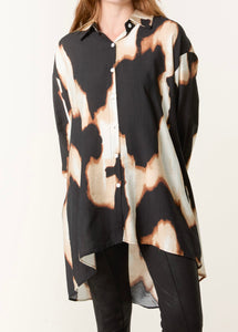 Brown Black Abstract Print