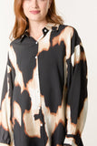 Brown Black Abstract Print