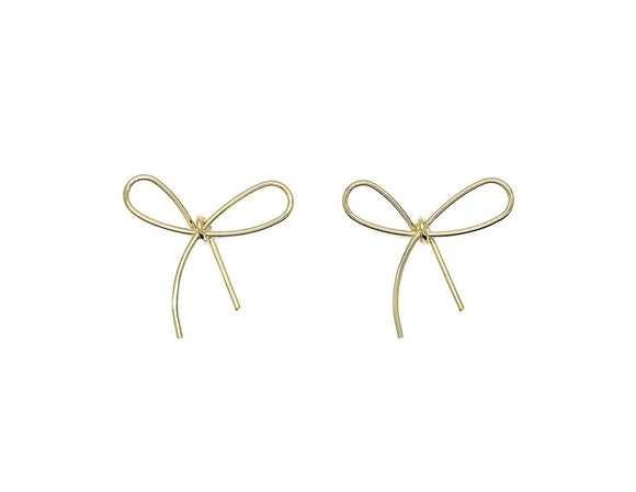 Earring Gold Ribbon-Shaped Brass Stud Earrings