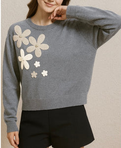 Grey Soft Knit with Embossed Detail