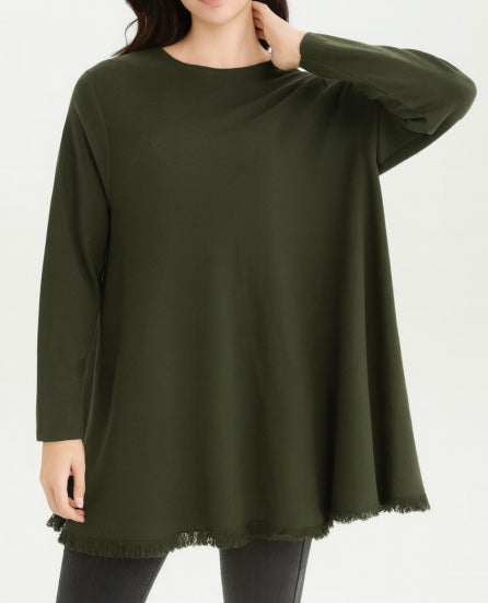 Khaki Soft Fit Flare Knit