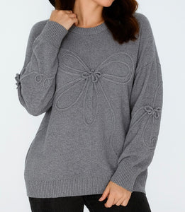 Grey Ribbon Design Soft Knit