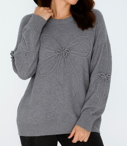 Grey Ribbon Design Soft Knit